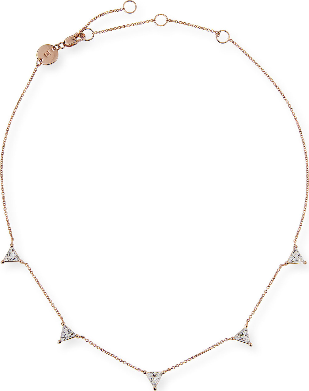 Jennifer Zeuner Jewelry Luz Trillion-Cut White Sapphire Necklace
