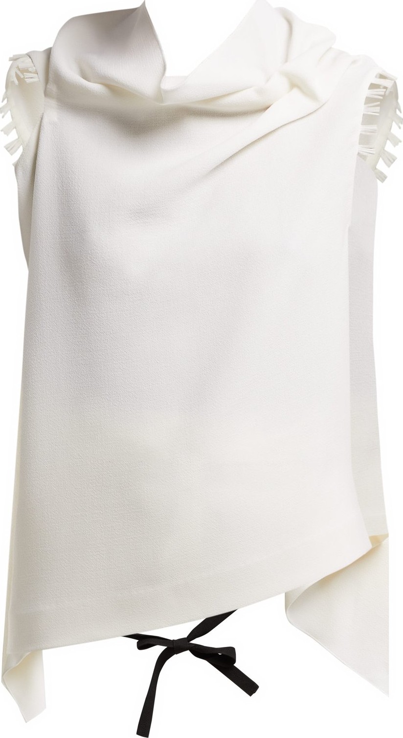 Roland Mouret Eugene draped wool-crepe top