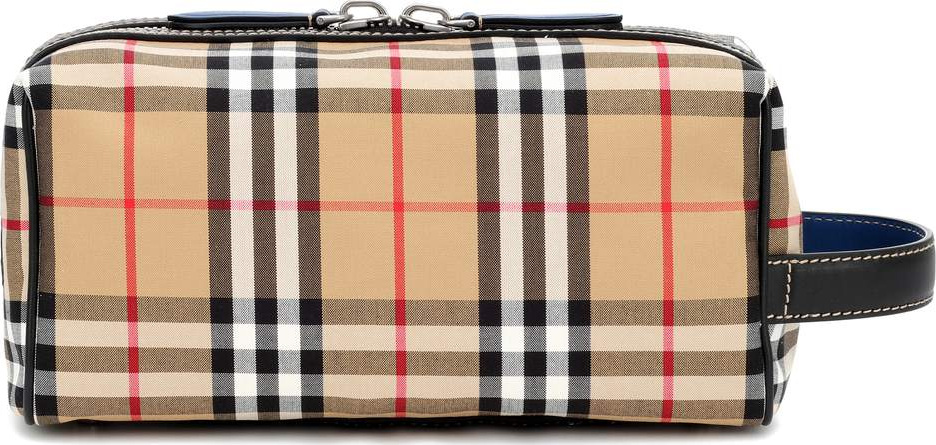 Burberry London England Check and leather pouch