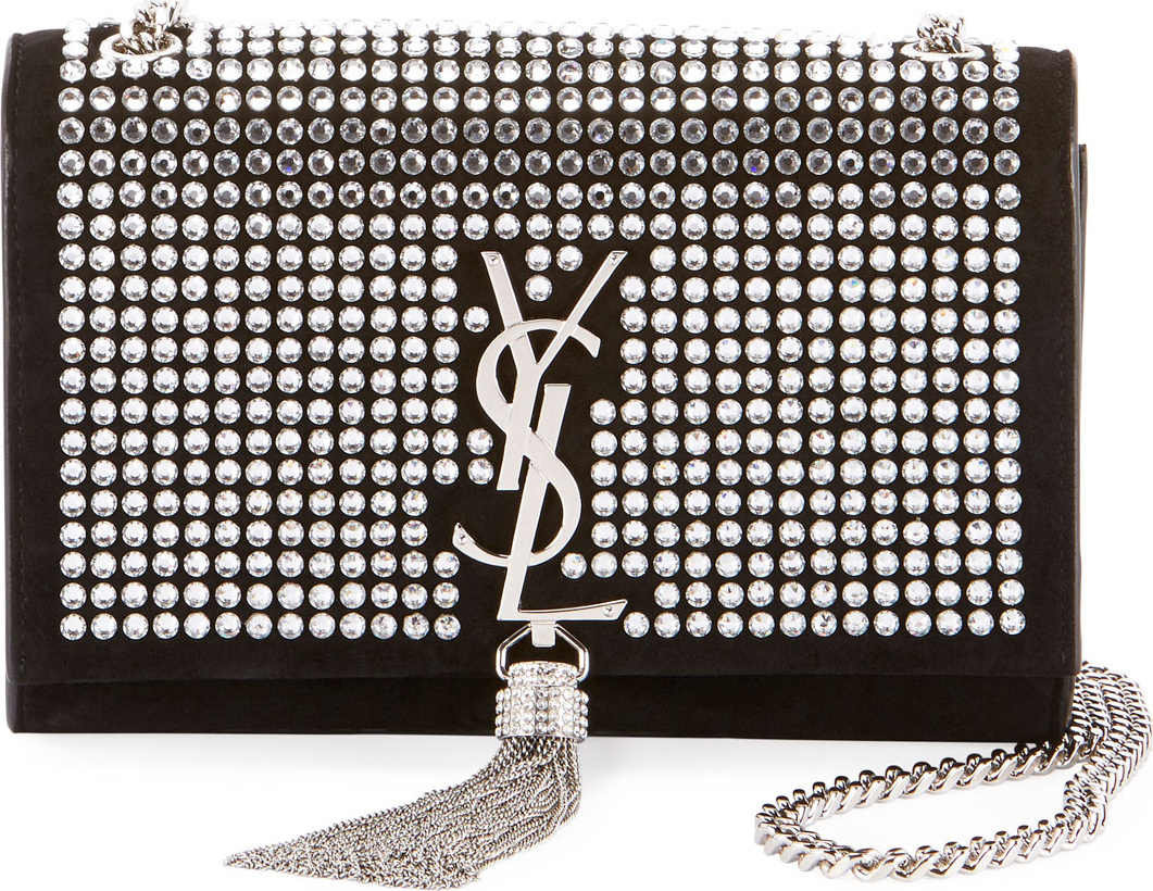 Saint Laurent Kate Monogram YSL Small Tassel Chain Crossbody Bag with Crystals - Miroir Hardware