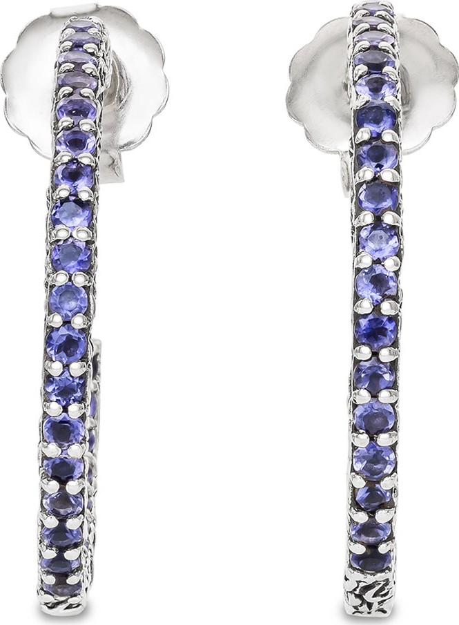 Stephen Dweck Large Iolite Hoop Earrings