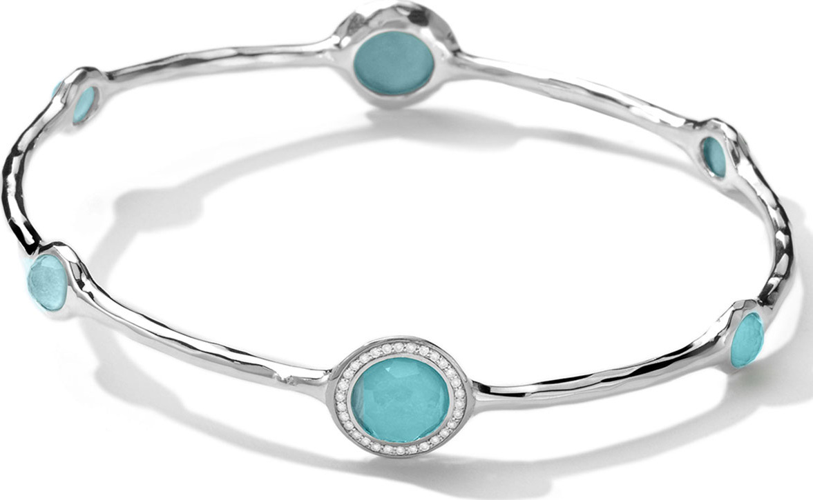 IPPOLITA Stella Bangle in Turquoise Doublet with Diamonds