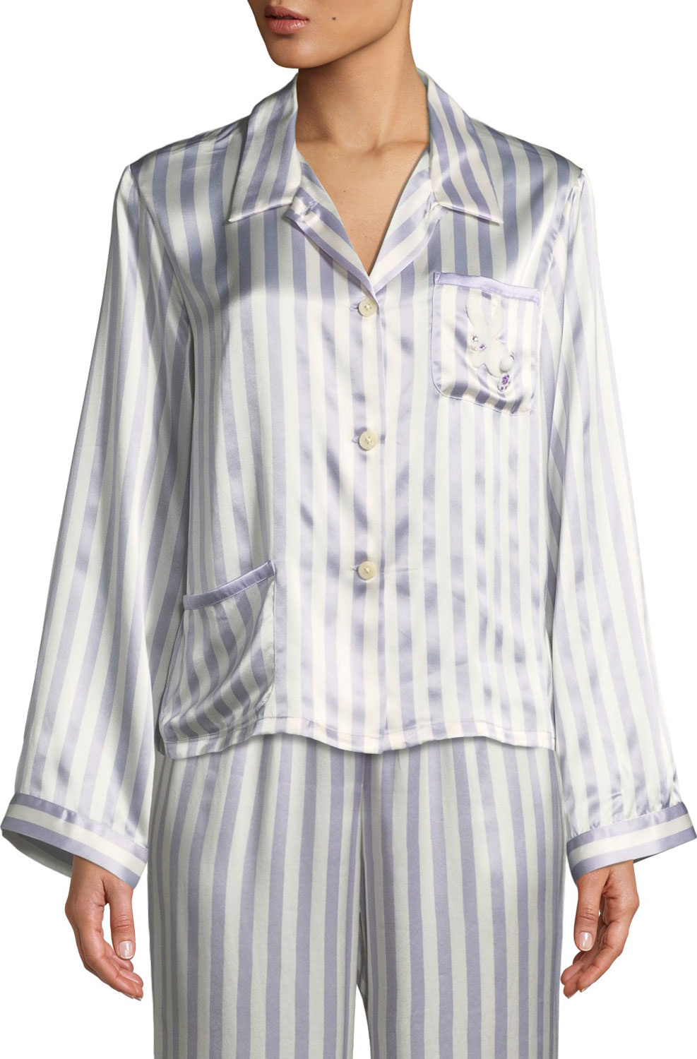Morgan Lane Chantal Bunny Striped Pajama Top