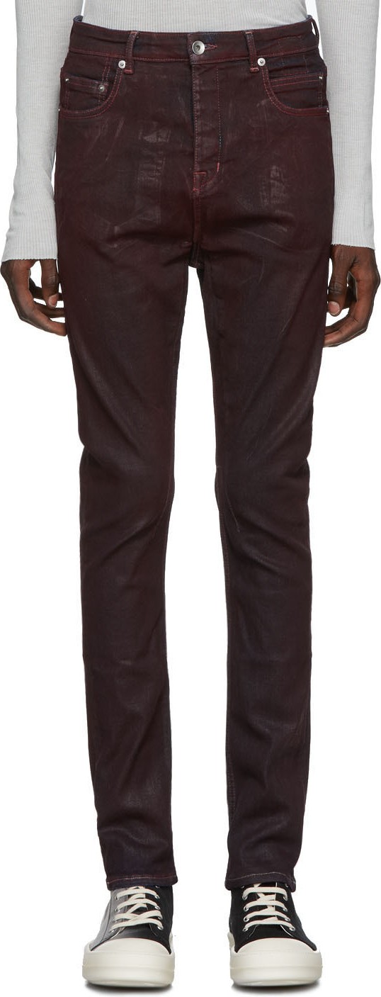 Rick Owens DRKSHDW Burgundy Detroit Jeans