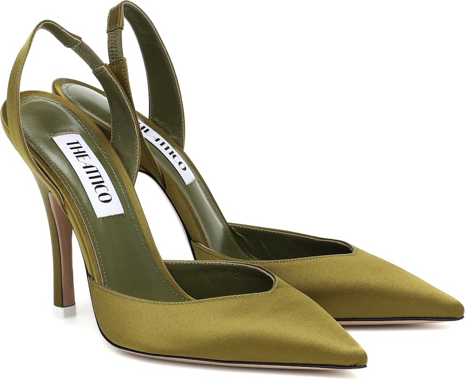 The Attico Satin slingback pumps