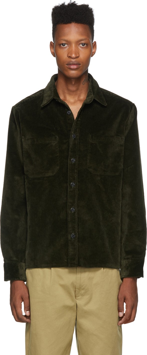 Noah NYC Green Brisbane Moss Corduroy Shirt