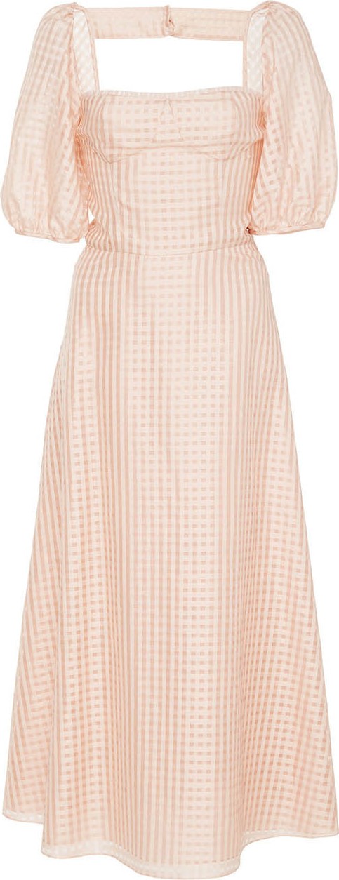 Markarian Gingham Silk Midi Dress
