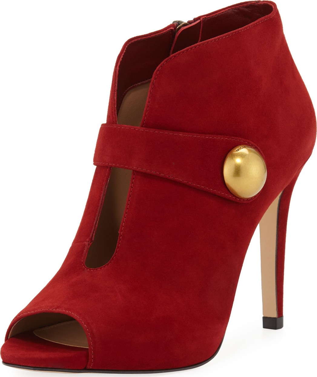 MICHAEL MICHAEL KORS Agness Open-Toe Suede Bootie Pumps