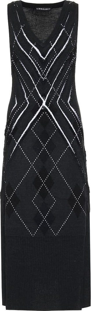 Y/Project Wool-blend midi dress
