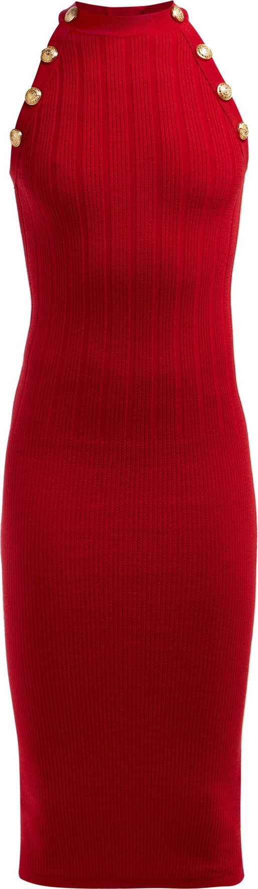 Balmain Halterneck wool-blend dress