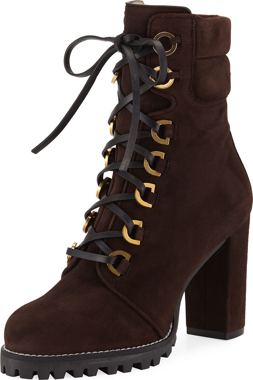 Stuart Weitzman Shackleton Suede Combat Boots