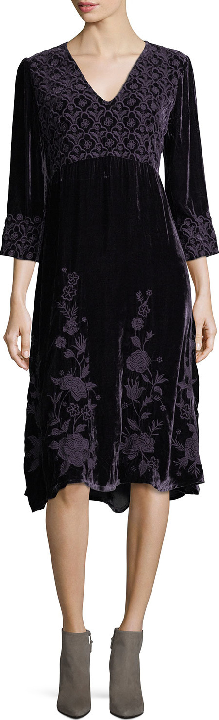 Johnny Was Parina Long Velvet Dress
