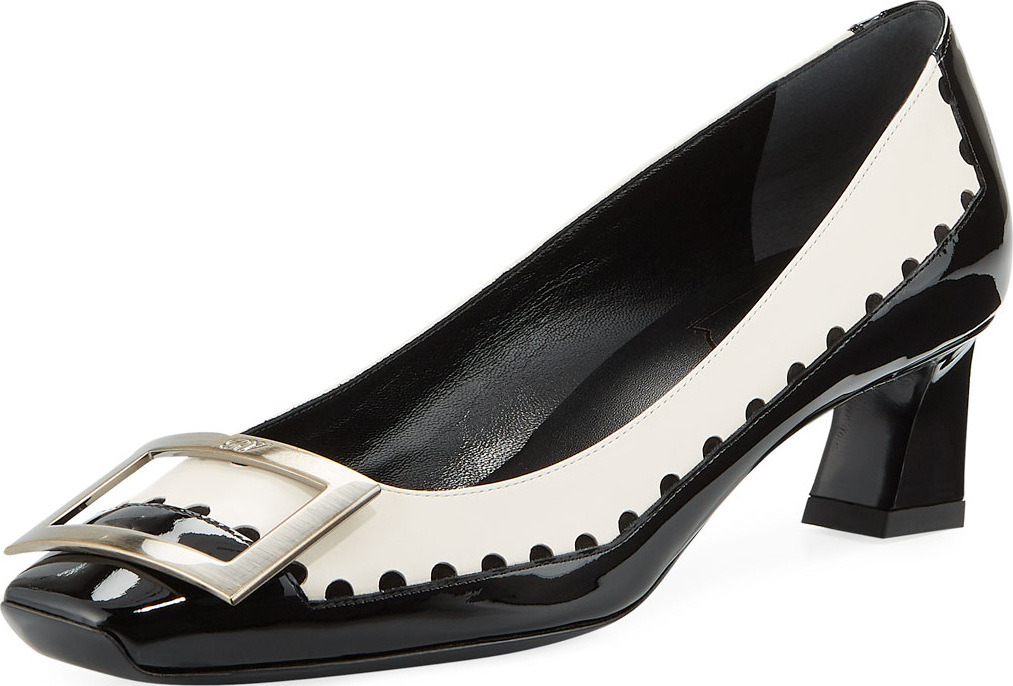 Roger Vivier Trompette Graphic Dots Kitten-Heel Pumps