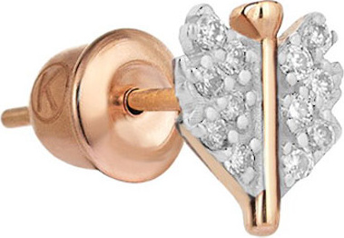 Kismet by Milka 14k Rose Gold Mini Quill Earring (Single), White