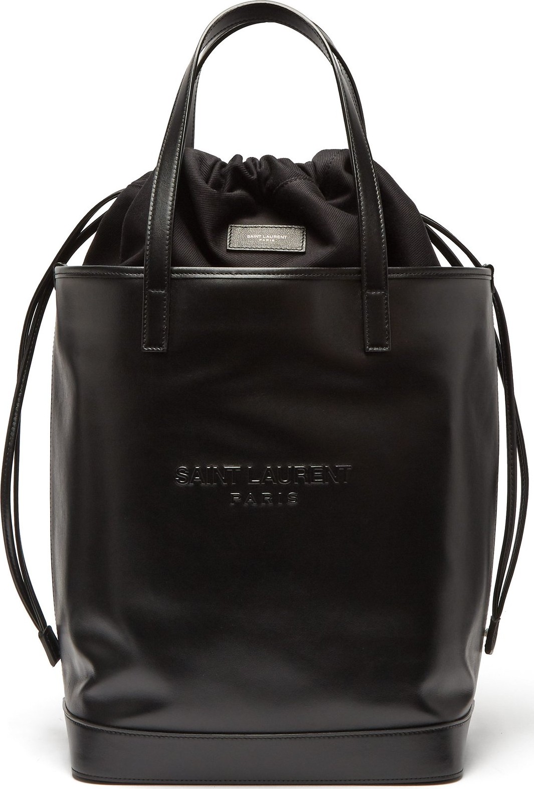 Saint Laurent Teddy leather drawstring tote bag