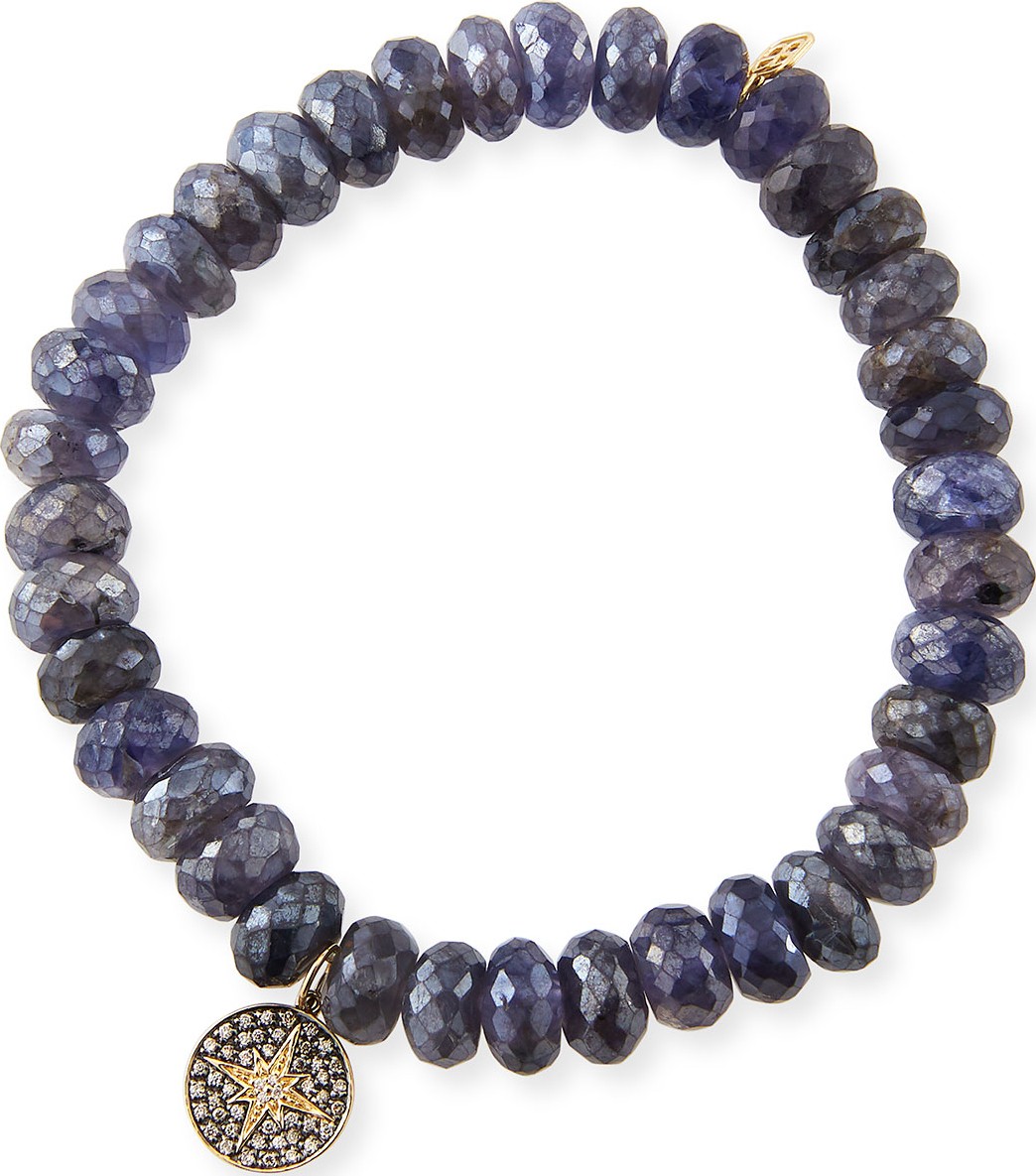 Sydney Evan 14k Small Starburst Diamond & Iolite Bracelet