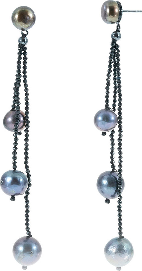 MCL by Matthew Campbell Laurenza Pearl & Spinel Dangle Earrings