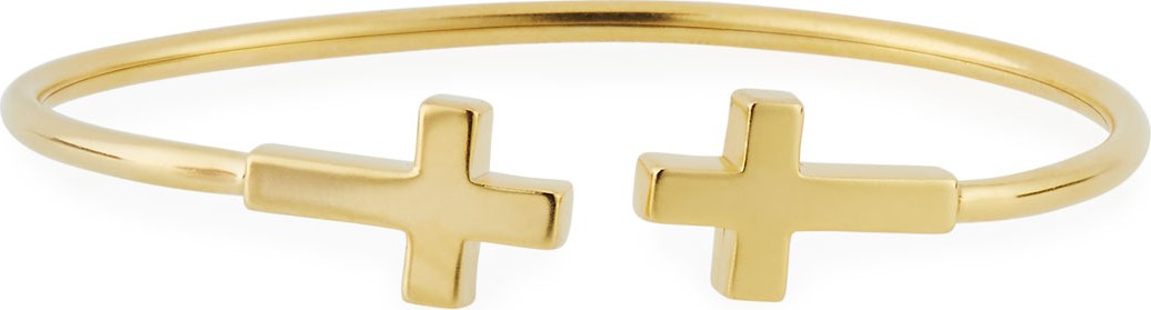 Alex and Ani Precious Side Cross Kick Cuff Bracelet, Gold Vermeil