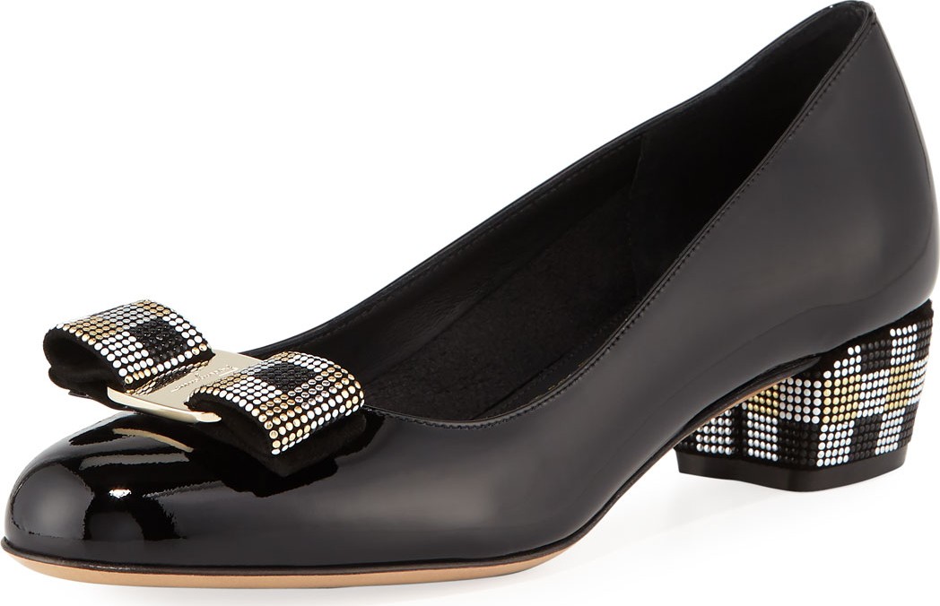 Salvatore Ferragamo Vara Mosaic Low-Heel Pumps