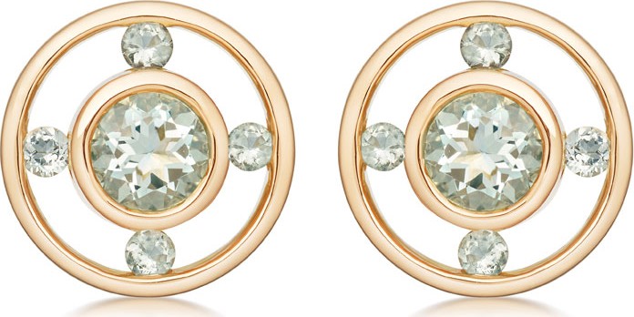 Kiki McDonough Forget Me Not 18k Gold & Green Amethyst Stud Earrings