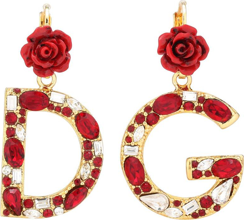 Dolce & Gabbana Crystal-embellished clip-on earrings