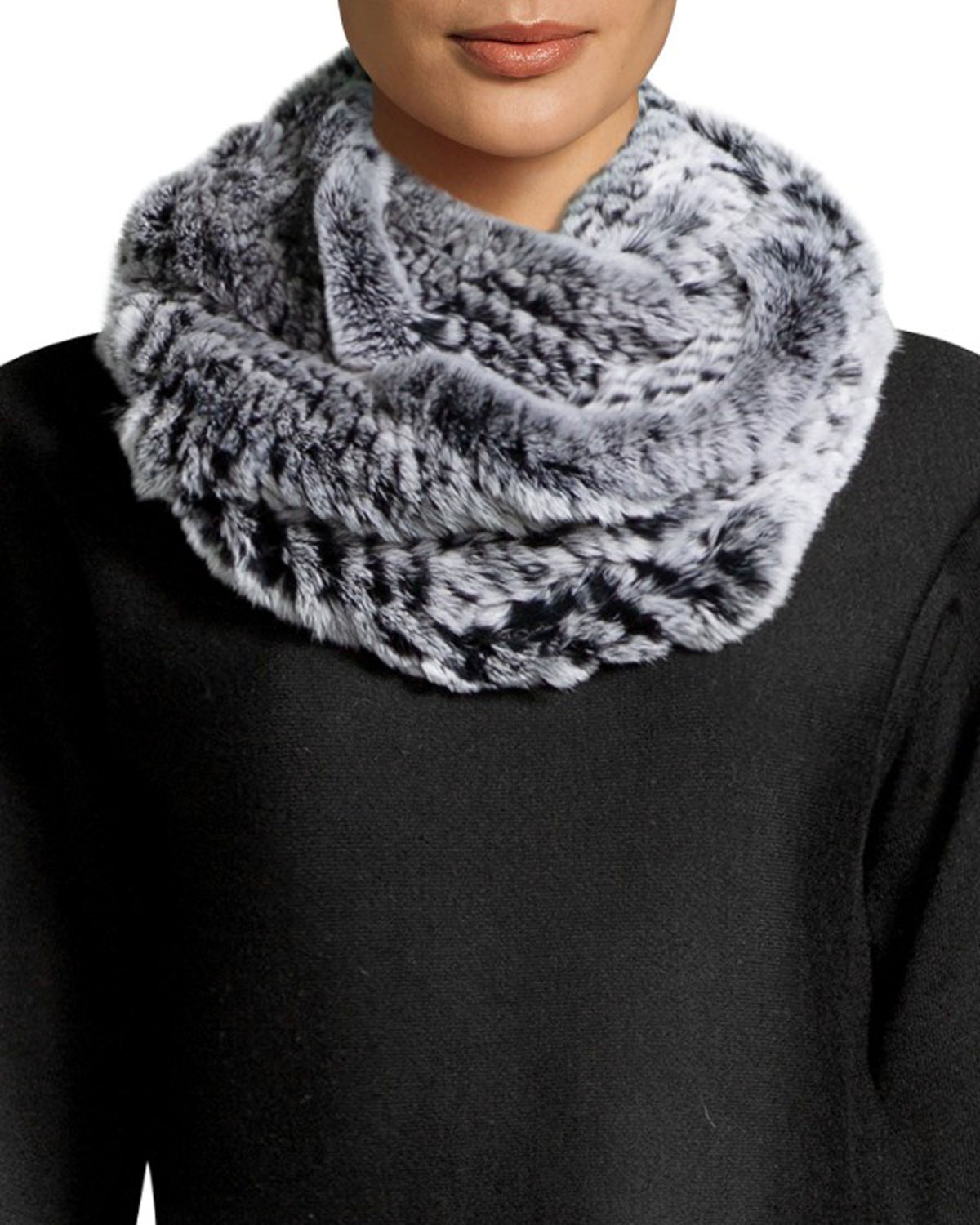 Jocelyn Rabbit Fur Infinity Scarf