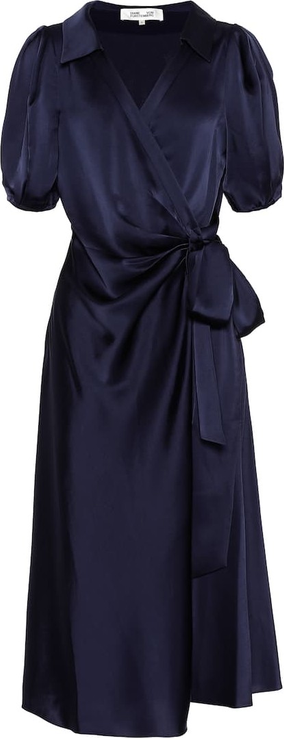 DIANE von FURSTENBERG Valentina satin midi wrap dress
