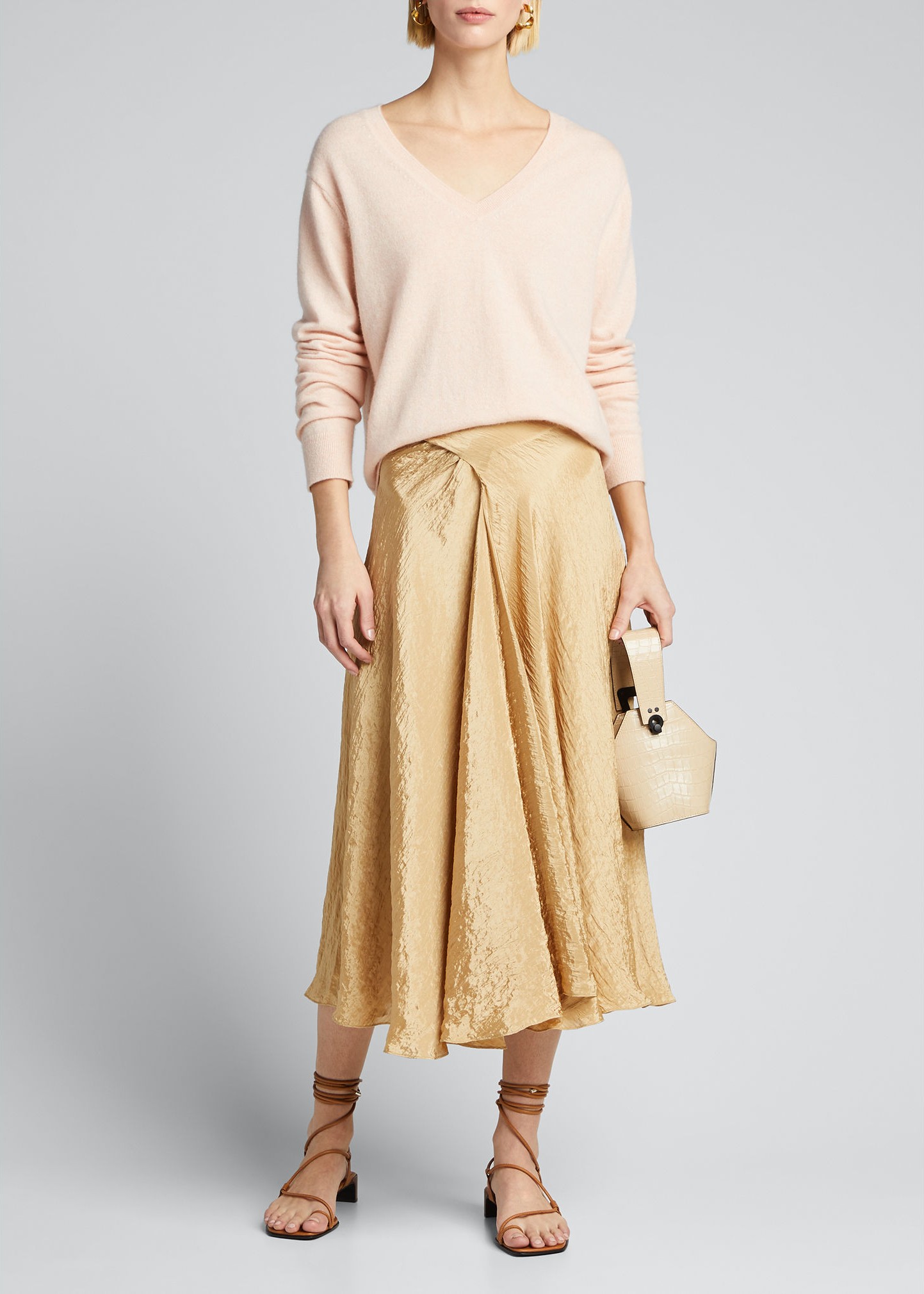 Vince Weekend V-Neck Cashmere Pullover Sweater