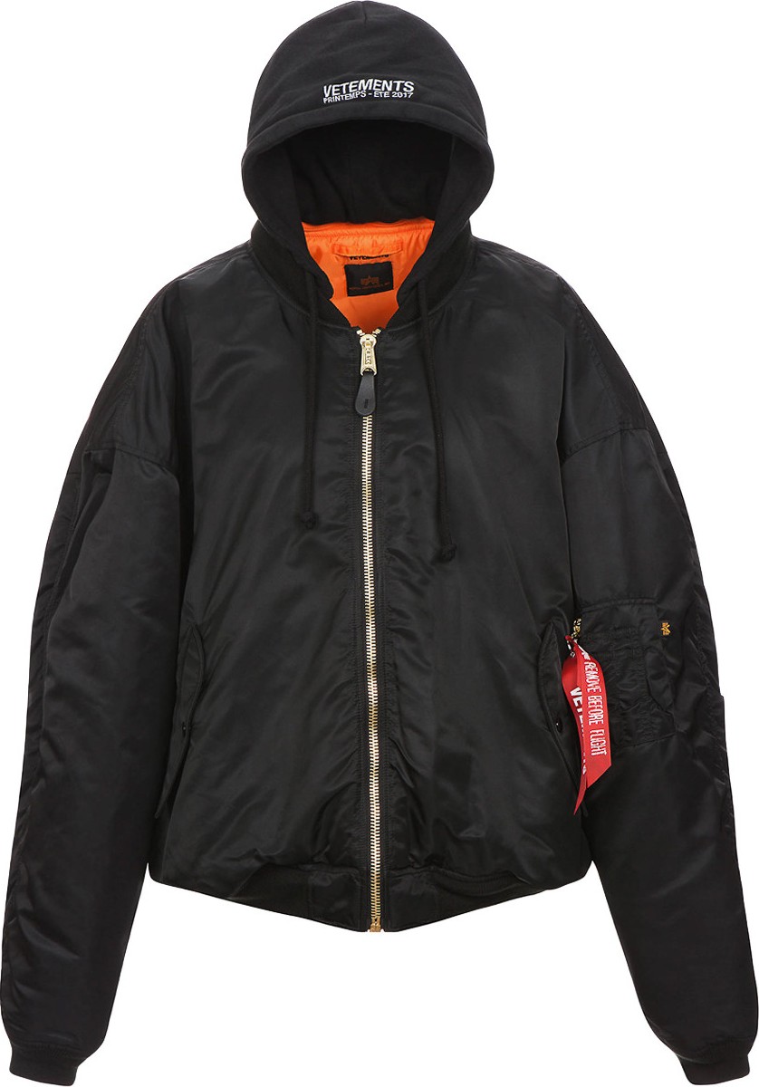 Vetements oversized hooded bomber jacket