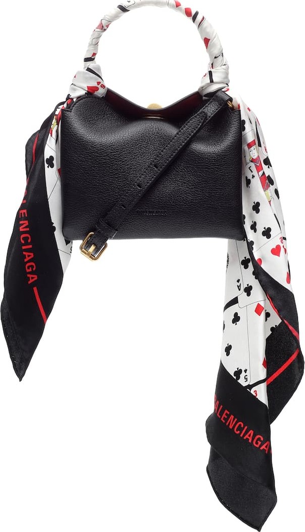 Balenciaga Flap Scarf XS leather tote