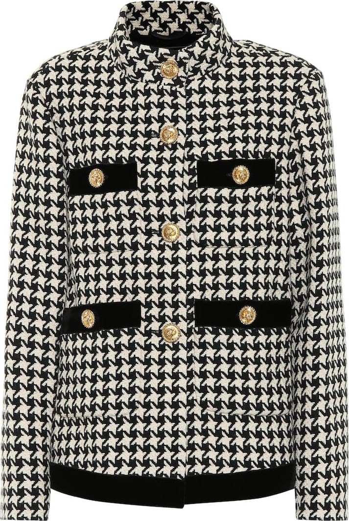 Gucci Houndstooth wool-blend jacket