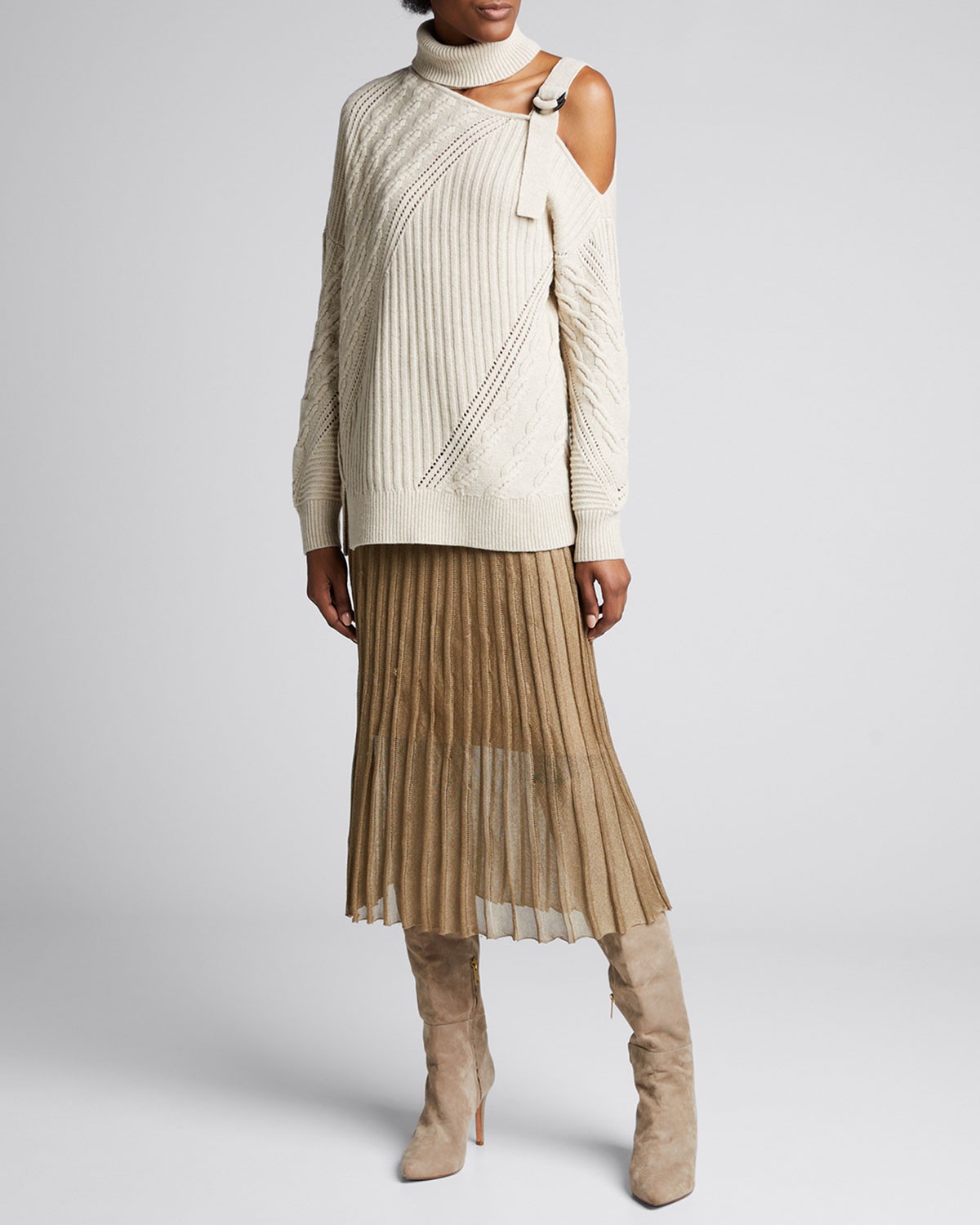 Jonathan Simkhai Strapped Wool Turtleneck Sweater