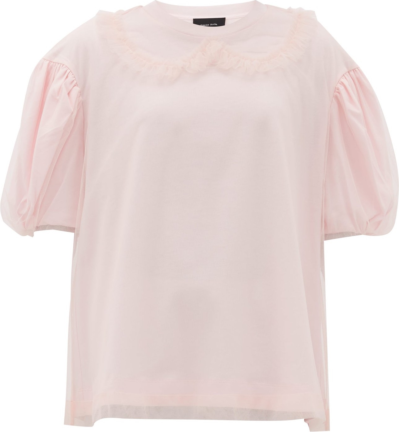 Simone Rocha Puff-sleeve tulle and cotton T-shirt