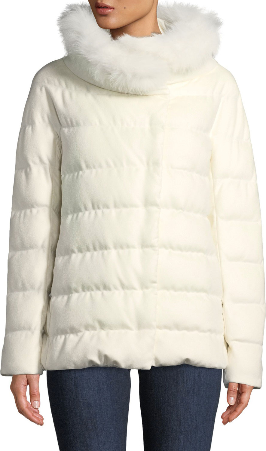 Herno Fur-Collar Down-Fill Midi Coat