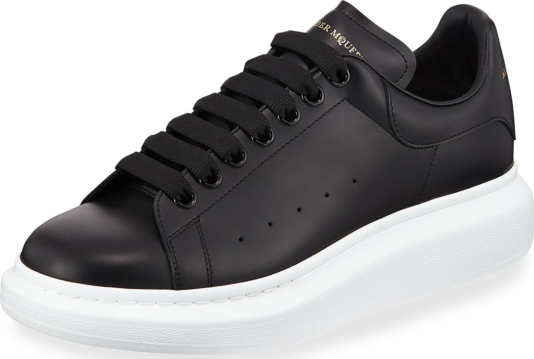 Alexander McQueen Men's Bicolor Leather Low-Top Sneakers