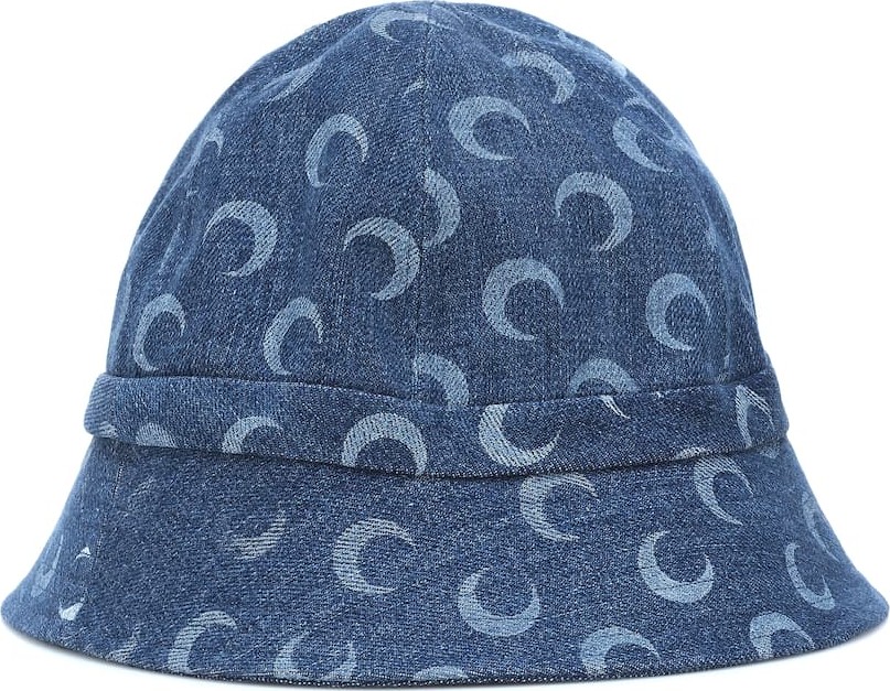 Marine Serre Printed denim bucket hat
