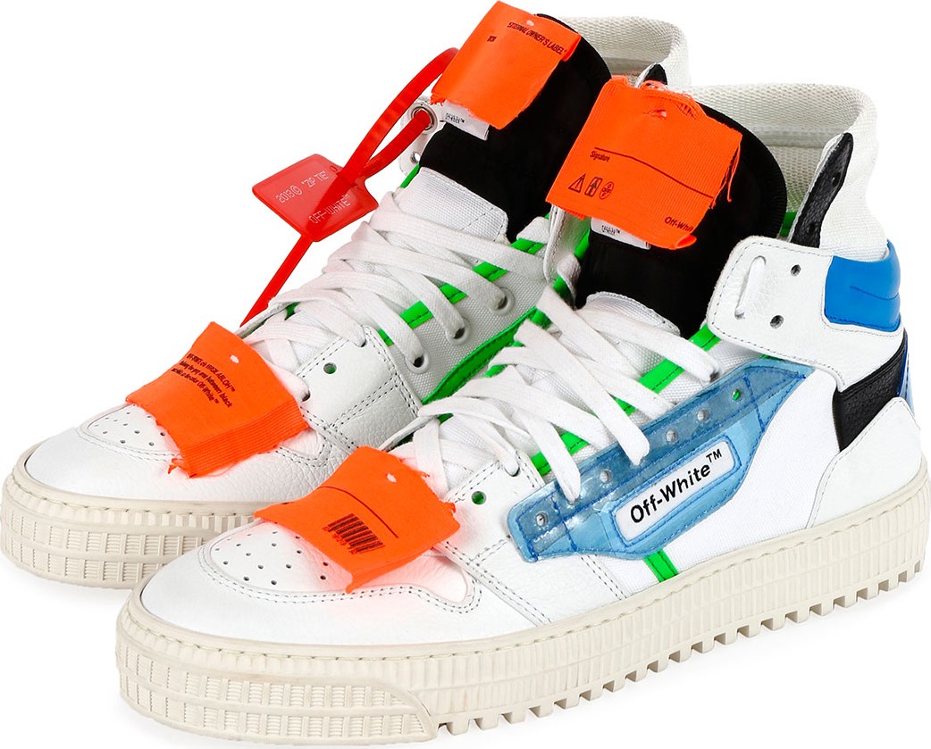 Off White Off Court Lace-Up High-Top Sneakers