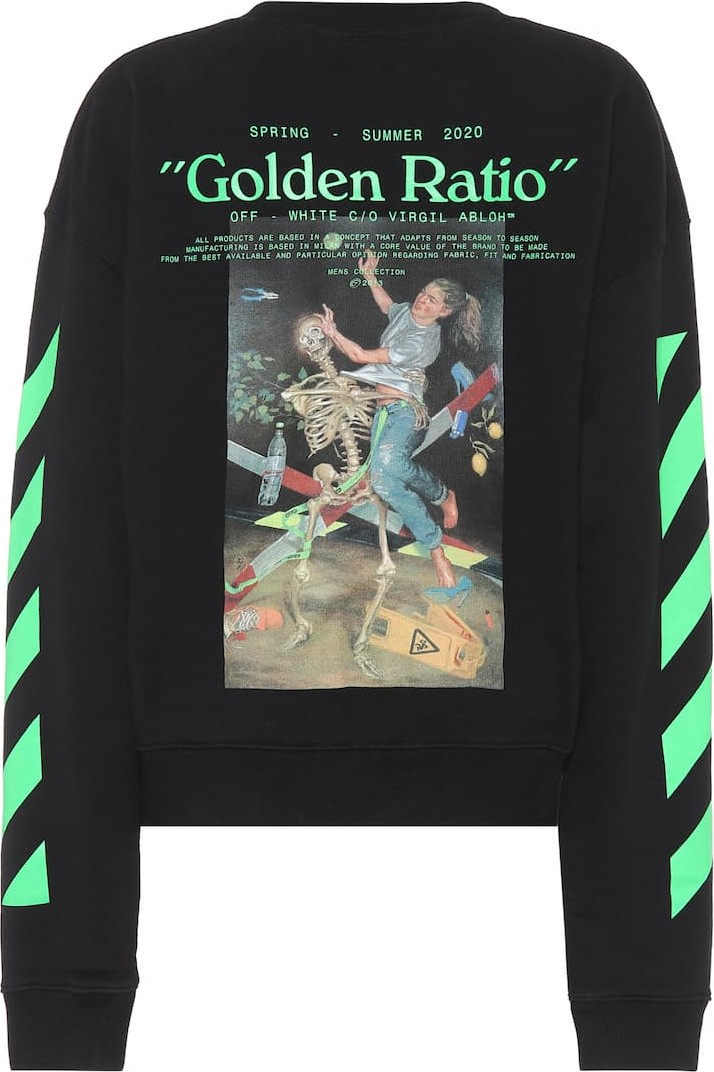 Off White Printed cotton-jersey sweatshirt