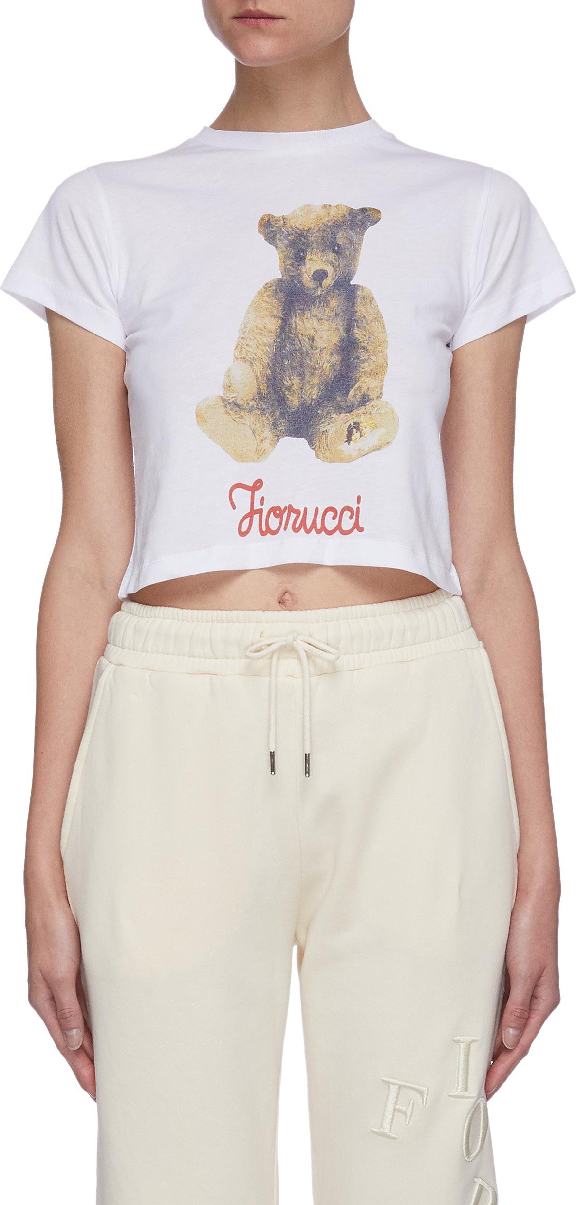 Fiorucci Archive teddy bear print crop T-shirt