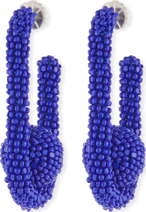 Sachin & Babi Seed Bead Mini Pinball Earrings, Blue