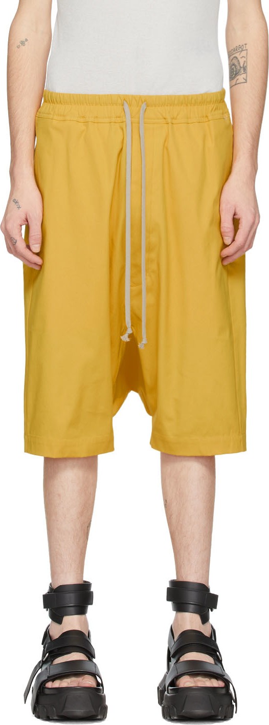 Rick Owens Yellow Rick's Pods Shorts