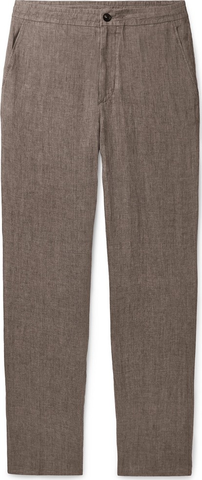 Ermenegildo Zegna Tapered Mélange Linen Drawstring Trousers