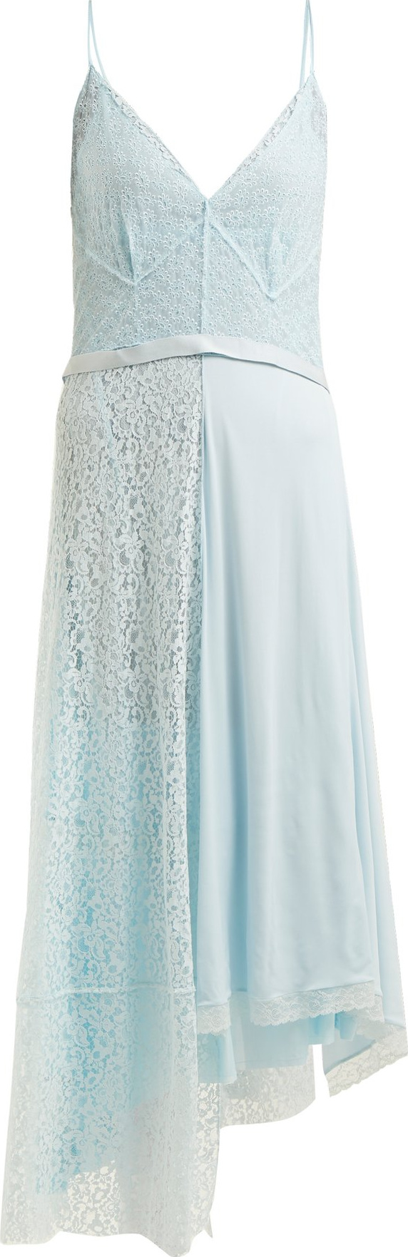 Balenciaga Asymmetric tie-waist lace slip dress