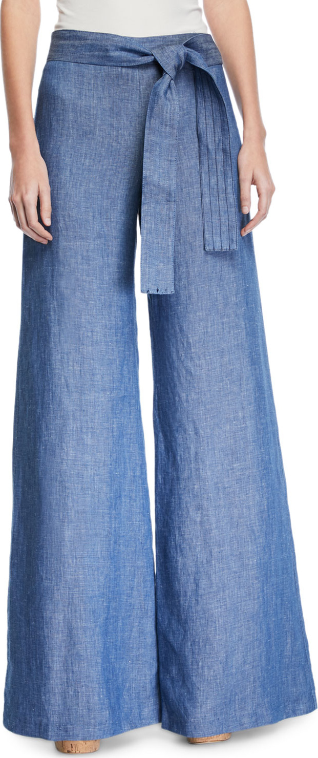 Alexis Belvia Belted Wide-Leg Pants