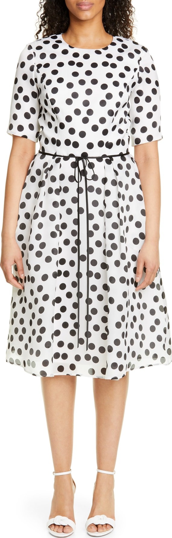 Carolina Herrera Polka Dot Silk Chiffon Cocktail Dress
