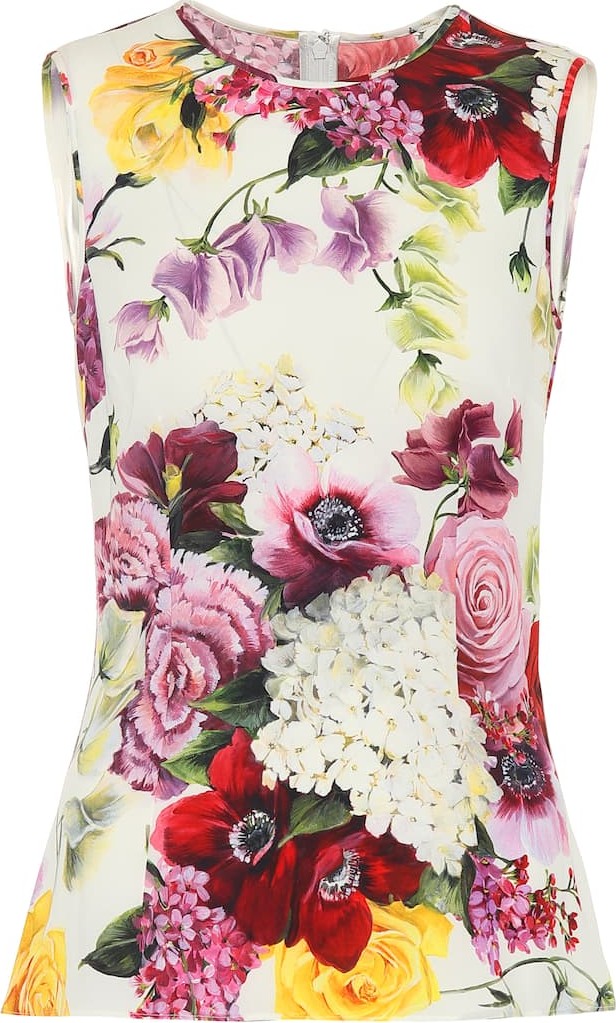 Dolce & Gabbana Floral stretch silk top