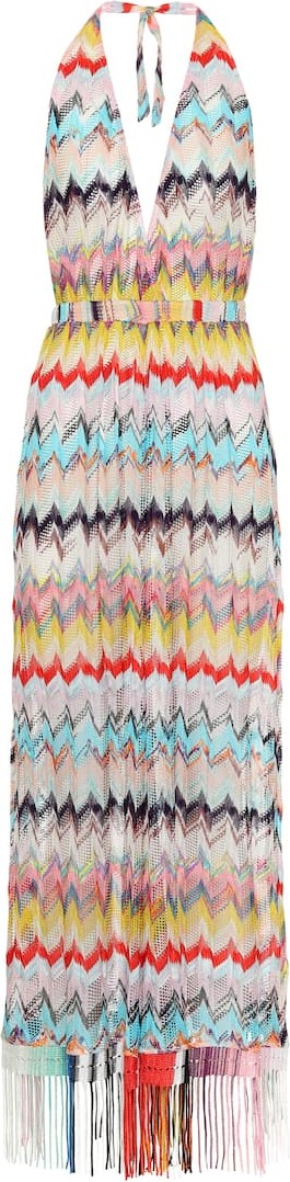 Missoni Chevron halter-neck dress