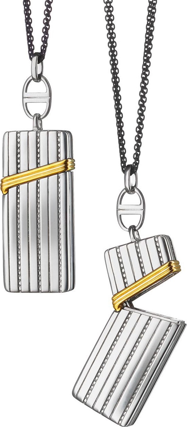 Monica Rich Kosann Silver & 18k Yellow Gold Secret Box Pendant Necklace, 32"