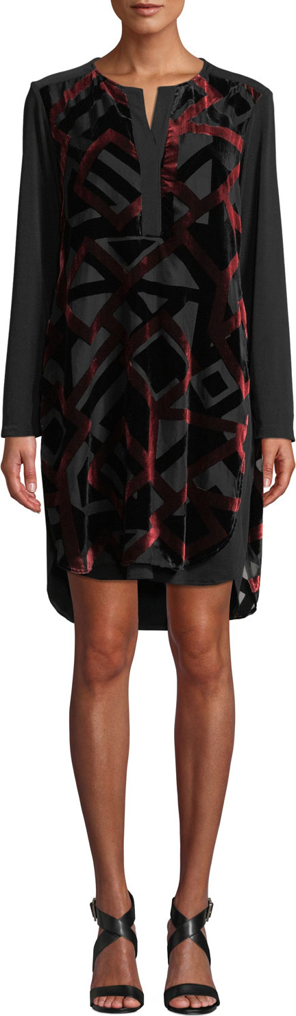 Finley Kenzie Velvet Devore Dress