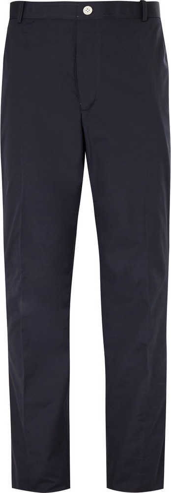 Thom Browne Navy Stripe-Trimmed Canvas Trousers